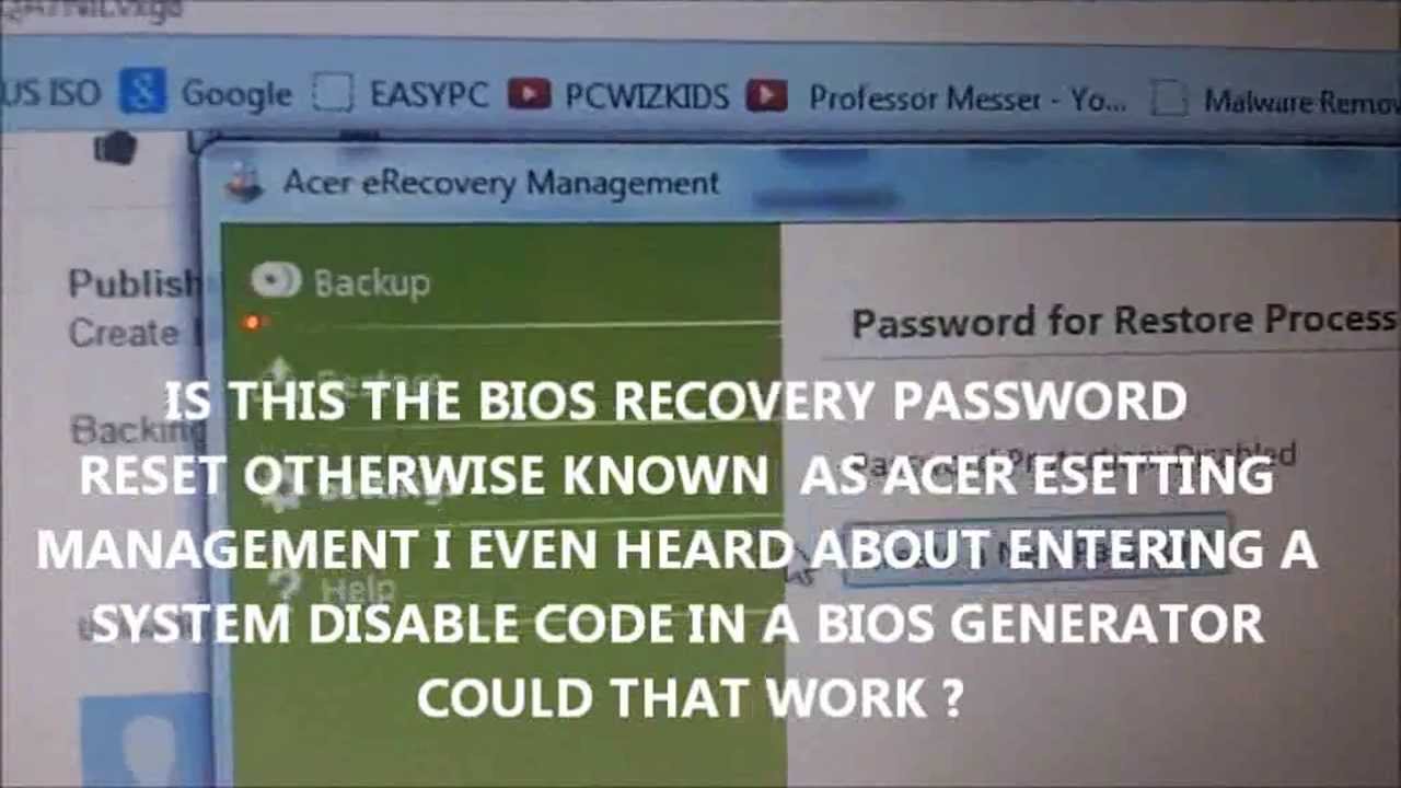 acer aspire one password bypass